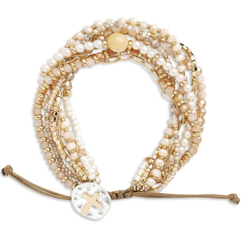 Beaded Prayer Bracelet - Champagne